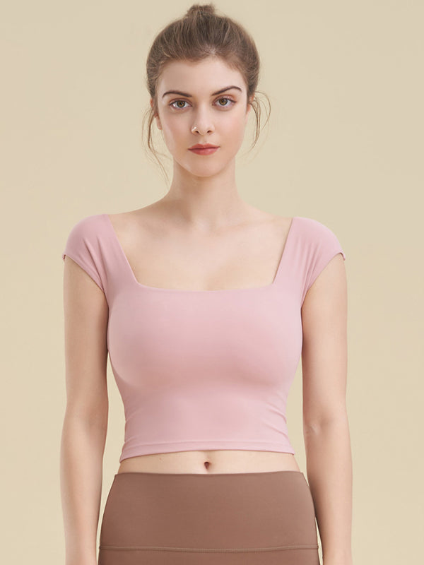 Cynthia Square Neck Sports Tight Tank Top For Women Yoga Clothing
