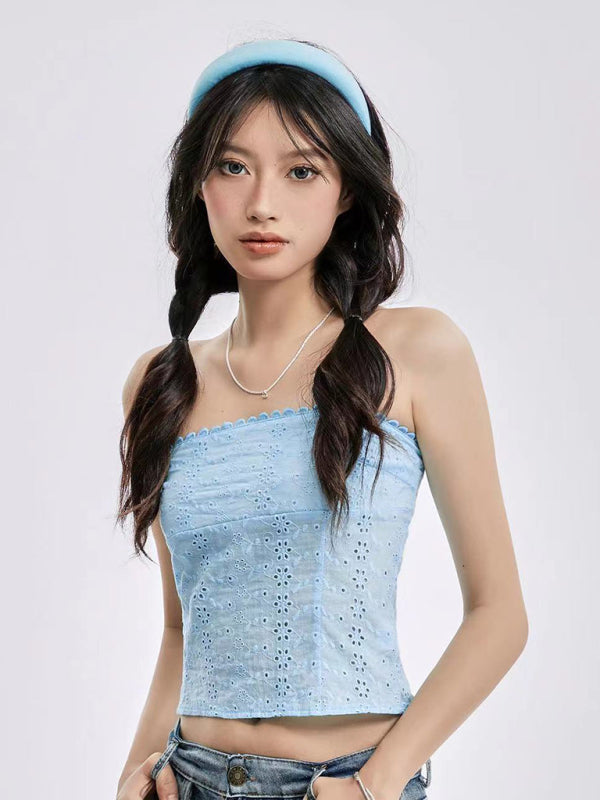 Lucina New Sexy Women's Clothing Y2K Street Fashion Navel Strapless Vest