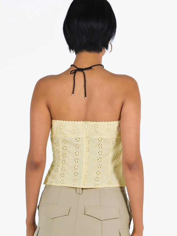 Lucina New Sexy Women's Clothing Y2K Street Fashion Navel Strapless Vest