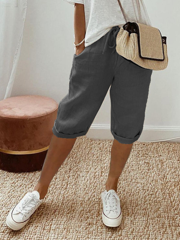 Blake New Women's Pocket Elastic Casual Trousers