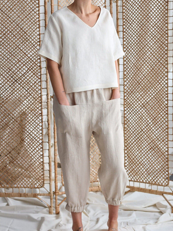 Camila New style loose pocket casual pants