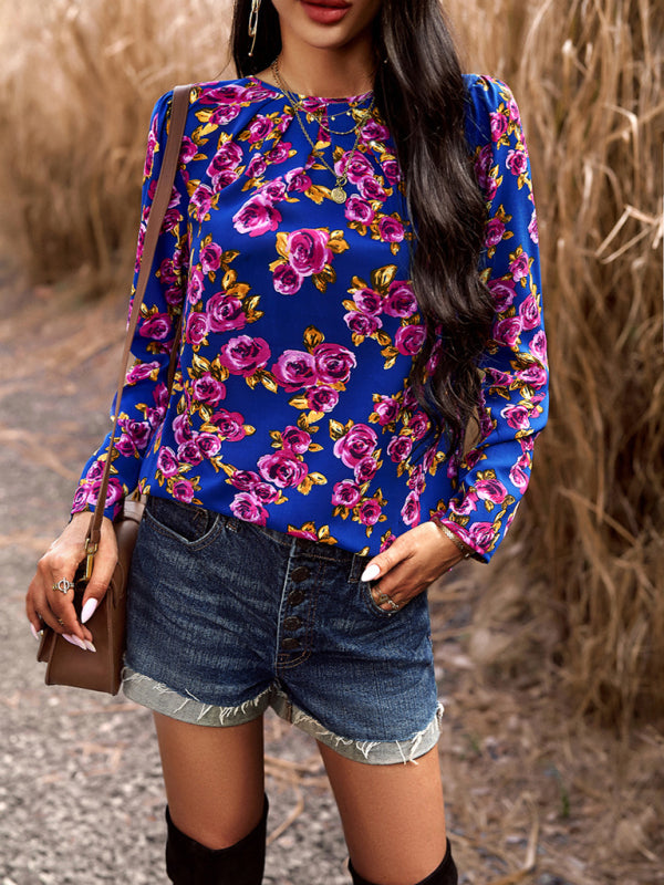 Deirdre Women's Casual Floral Print Blouse Top