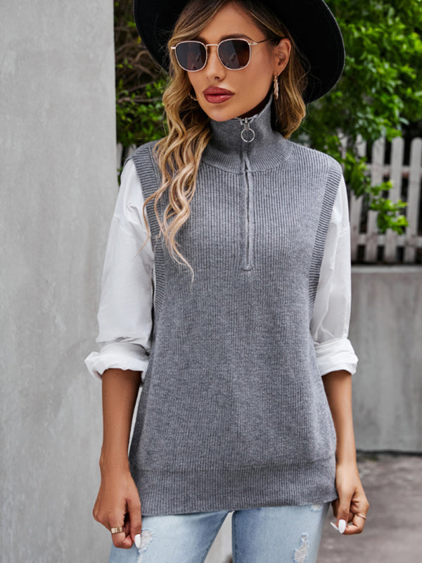 Mira Premium gray V-neck Sweater Vest New Design Sleeveless Waistcoat Top Loose Pullover Vest