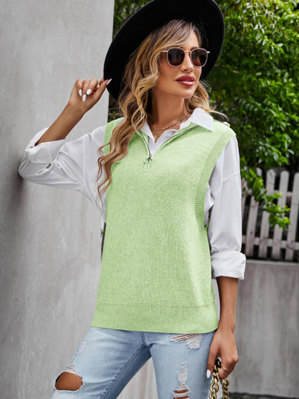 Mira Premium gray V-neck Sweater Vest New Design Sleeveless Waistcoat Top Loose Pullover Vest