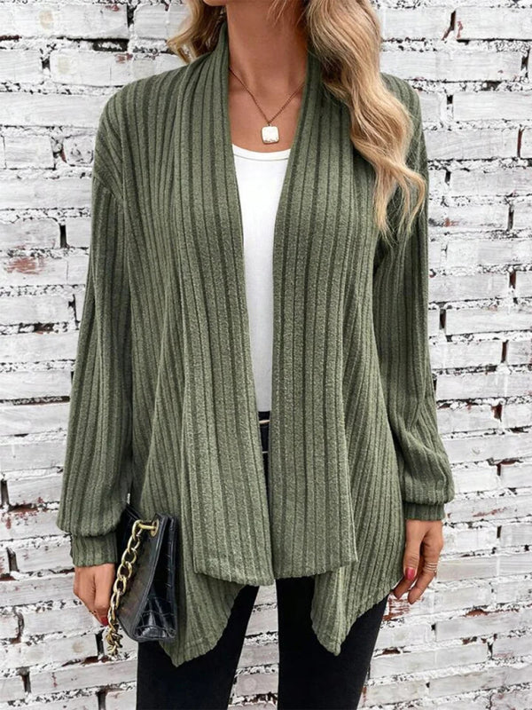 Christa Long Sleeve Pit Lapel Loose Cardigan Jacket