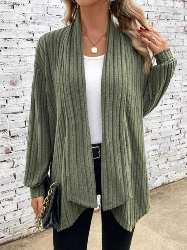 Christa Long Sleeve Pit Lapel Loose Cardigan Jacket