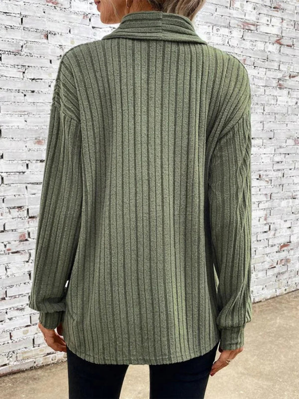 Christa Long Sleeve Pit Lapel Loose Cardigan Jacket