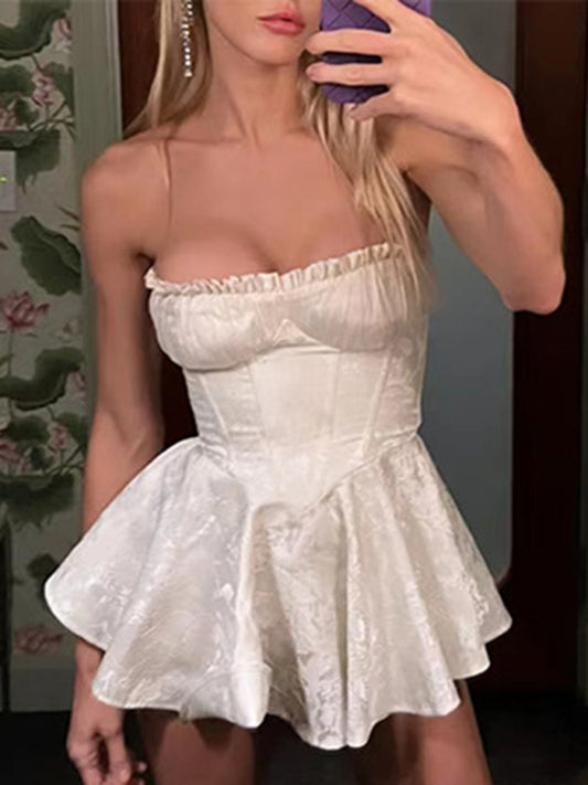 Lucia Women's New Elegant And Sweet Short Tube Top Dress (Gloves Not Included)
