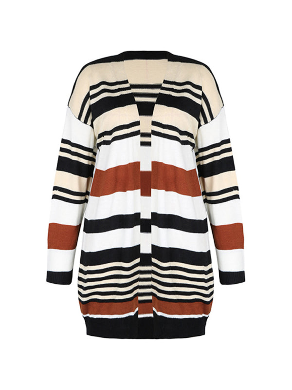 Dorothy New Color Block Long Sweater Cardigan