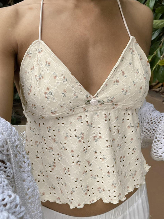 Merritt New Fashionable Ruffled Floral Camisole Vest