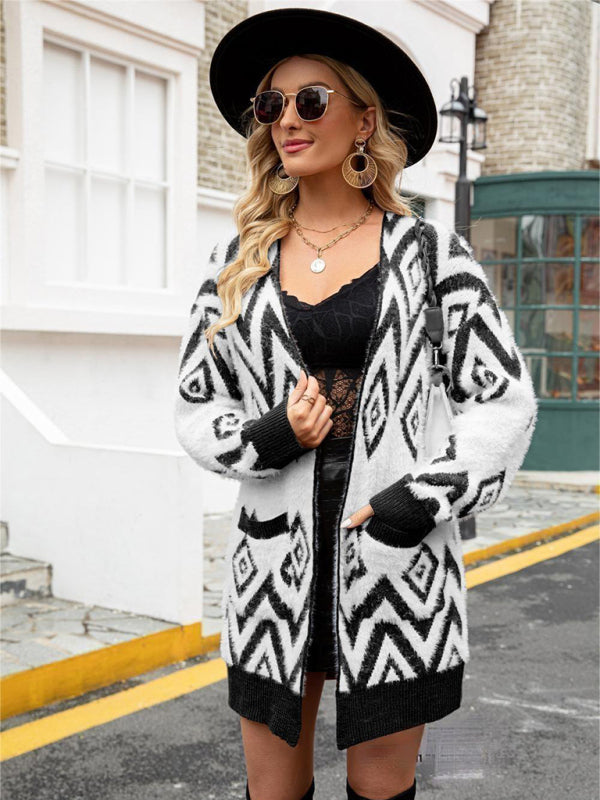 Kerry Women's Retro Diamond Mid-Length Cardigan