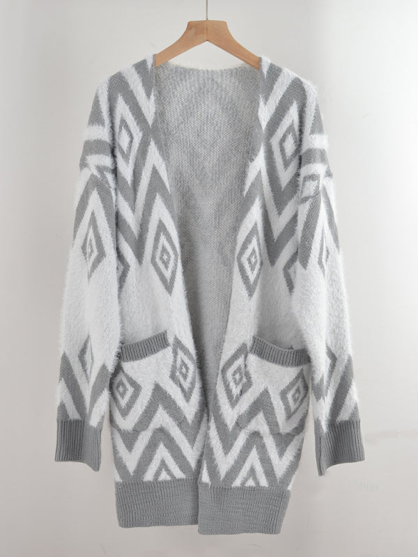Kerry Women's Retro Diamond Mid-Length Cardigan
