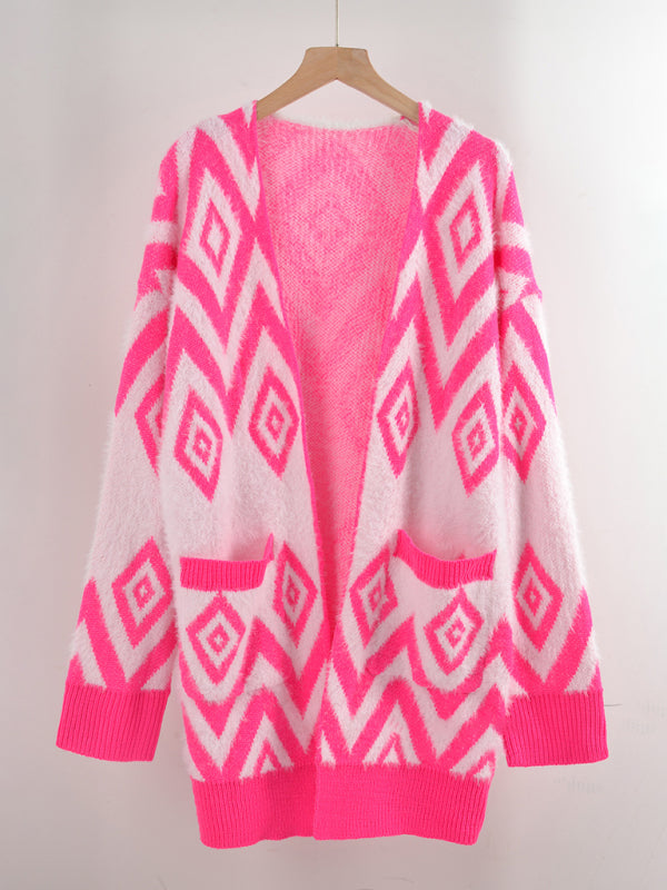 Kerry Women's Retro Diamond Mid-Length Cardigan