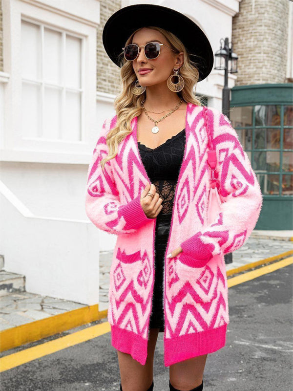 Kerry Women's Retro Diamond Mid-Length Cardigan