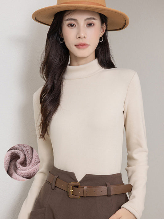 Arabella Women's Turtleneck Plus Fleece Warm Knitted Top