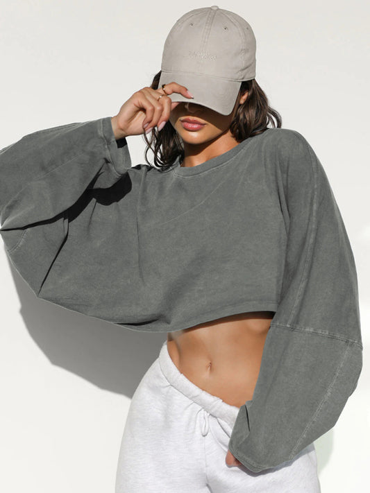 Antonia Women's Loose Round Neck High Waist Sweatshirt
