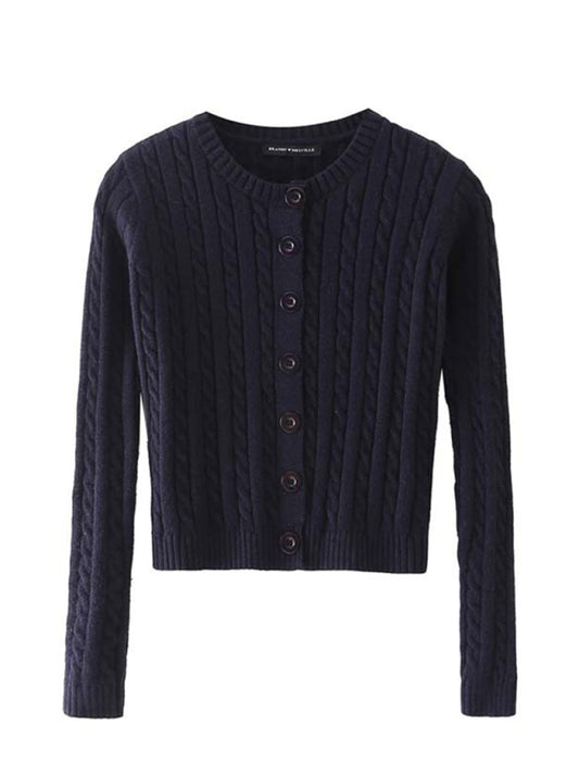 Irene Women's Retro Twist Single-Breasted Knitted Cardigan