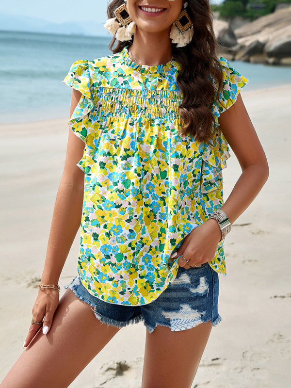 Carmella Women's Spring And Summer Foreign Trade Temperament Casual Printed Blouse