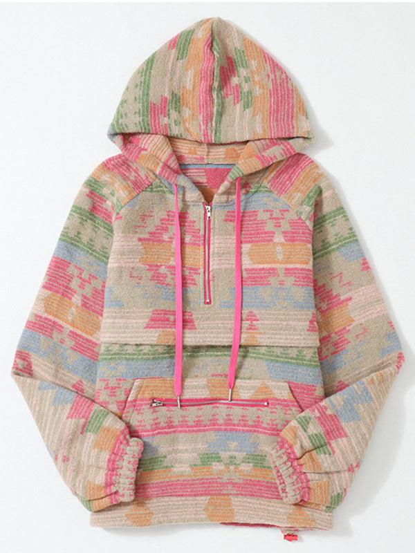 Camber Women's Hooded Abstract Pattern Sweatshirt