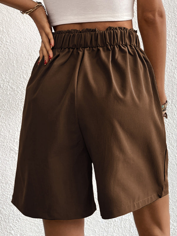 Reagan Women's High-waisted Loose 2-button Shorts