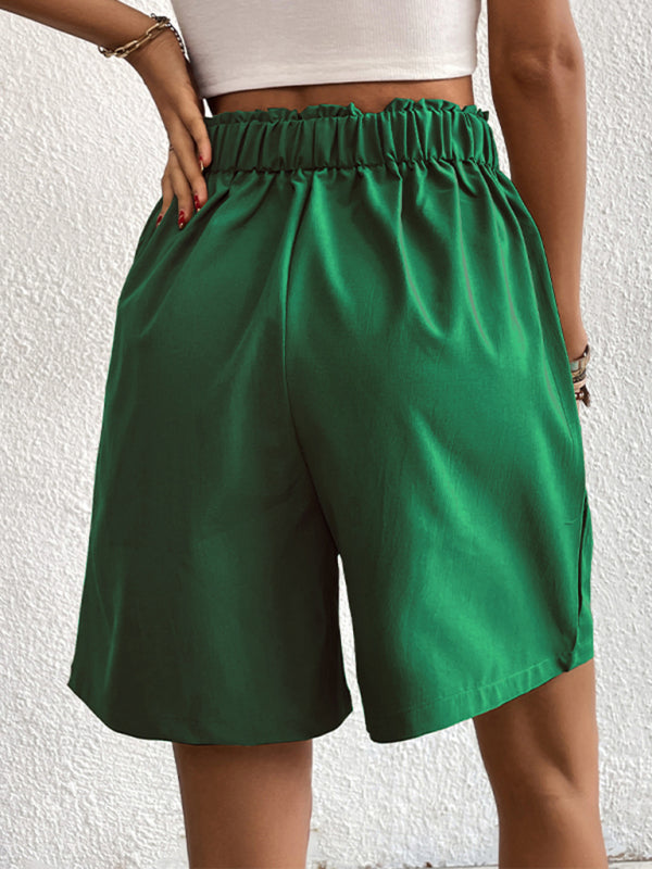Reagan Women's High-waisted Loose 2-button Shorts