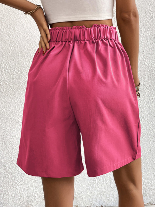 Reagan Women's High-waisted Loose 2-button Shorts