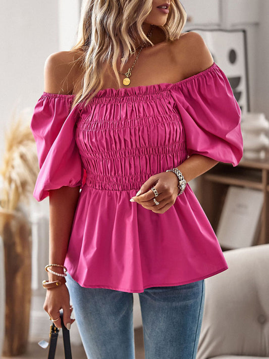 Desdemona Women's New French Square Neck Waist Top