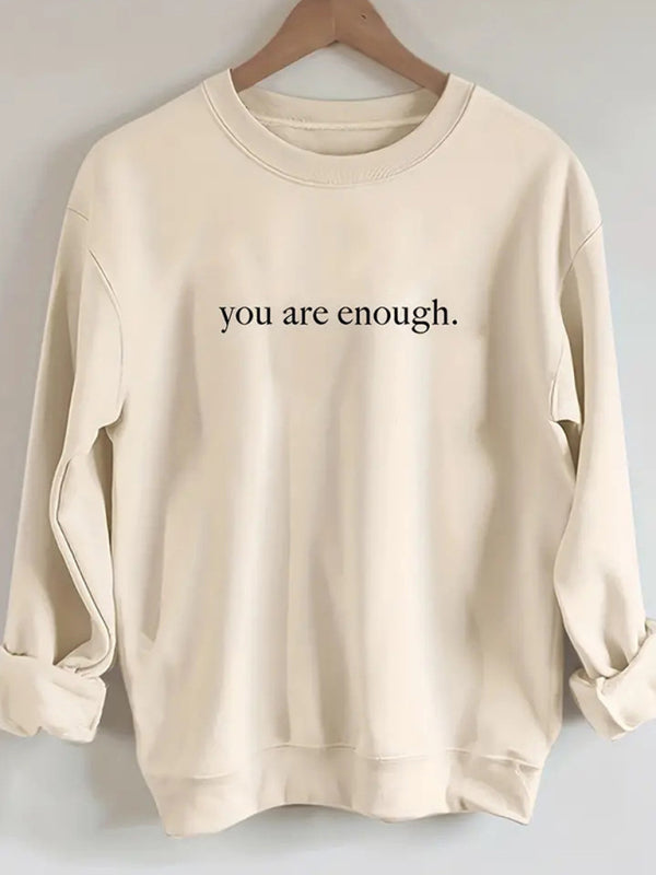 Kaitlynn Women's Wholesale Round Neck Casual You Are Enough Pattern Sweatshirt