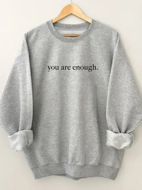 Kaitlynn Women's Wholesale Round Neck Casual You Are Enough Pattern Sweatshirt