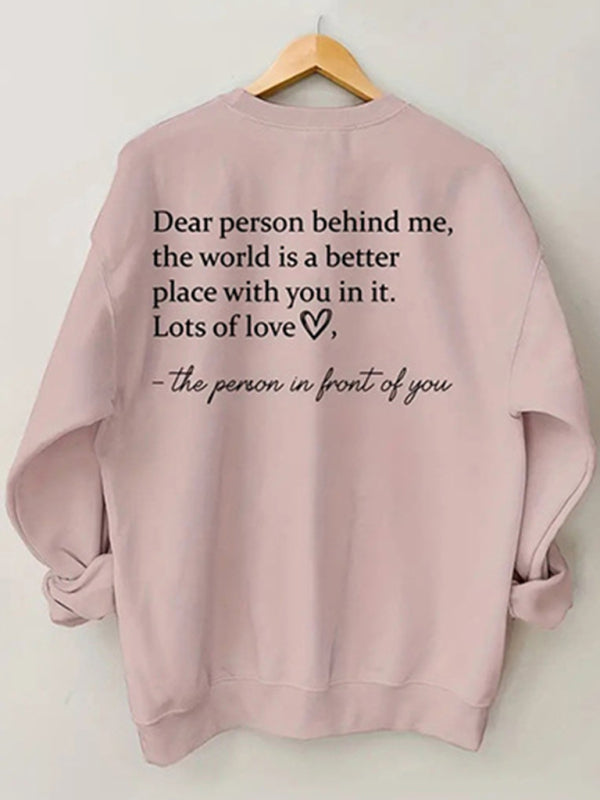 Kaitlynn Women's Wholesale Round Neck Casual You Are Enough Pattern Sweatshirt