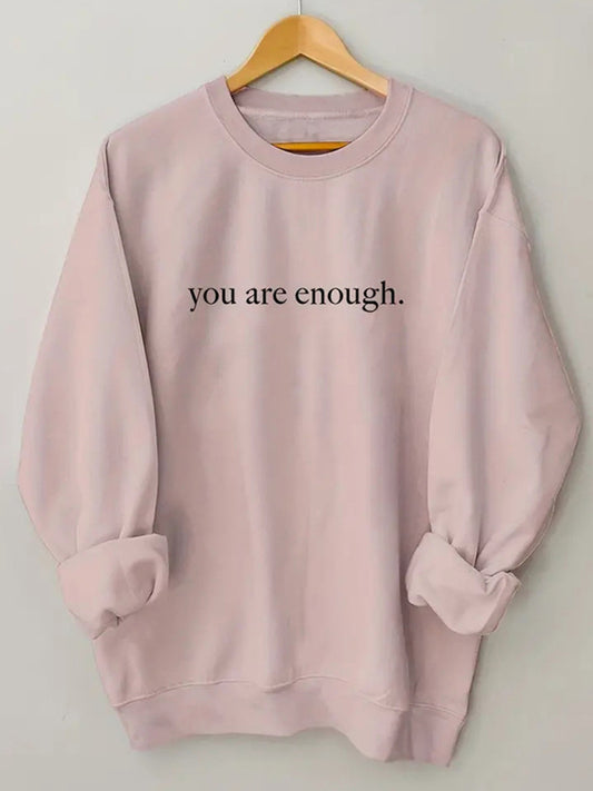 Kaitlynn Women's Wholesale Round Neck Casual You Are Enough Pattern Sweatshirt