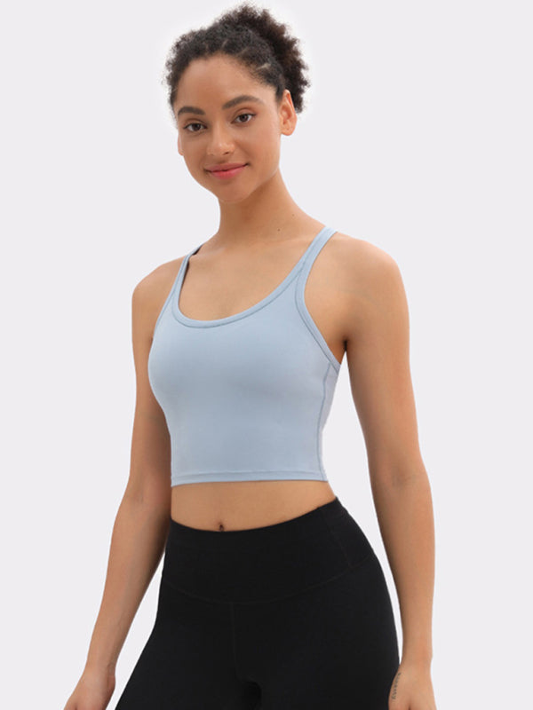 Aubrie Yoga Vest With Chest Pads Antibacterial Nude Sports Bra All-In-One Beautiful Back Bra