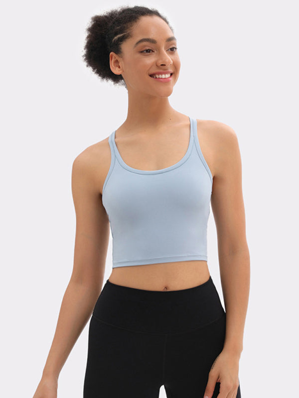 Aubrie Yoga Vest With Chest Pads Antibacterial Nude Sports Bra All-In-One Beautiful Back Bra