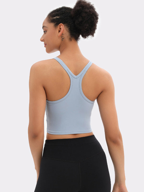 Aubrie Yoga Vest With Chest Pads Antibacterial Nude Sports Bra All-In-One Beautiful Back Bra
