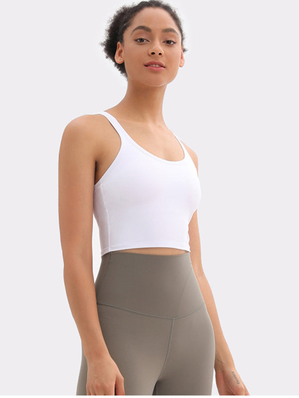 Aubrie Yoga Vest With Chest Pads Antibacterial Nude Sports Bra All-In-One Beautiful Back Bra