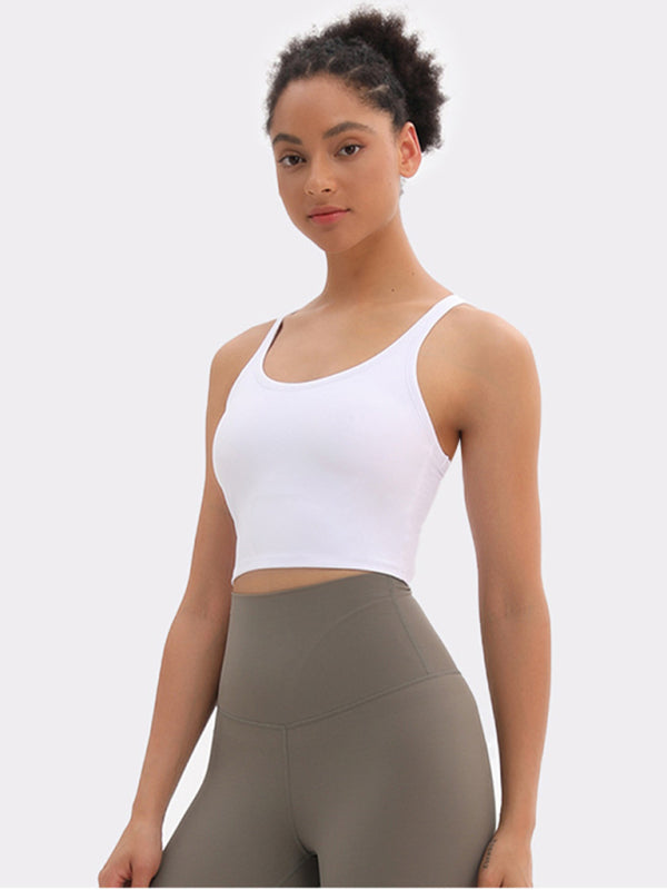 Aubrie Yoga Vest With Chest Pads Antibacterial Nude Sports Bra All-In-One Beautiful Back Bra