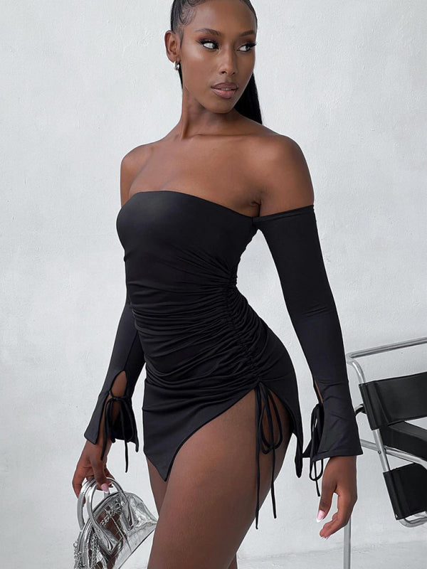Josie New Fashionable And Sexy Off-Shoulder Chest-Wrapped Hip-Wrapped Skirt With Slits