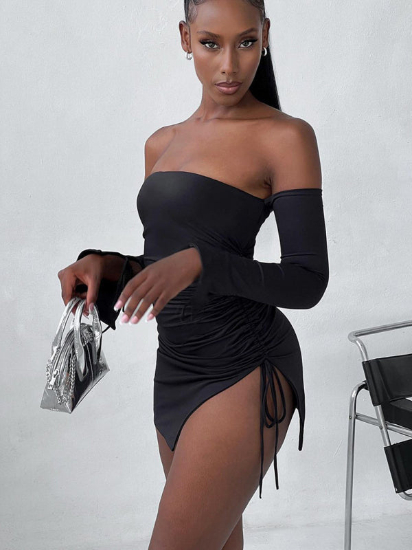 Josie New Fashionable And Sexy Off-Shoulder Chest-Wrapped Hip-Wrapped Skirt With Slits