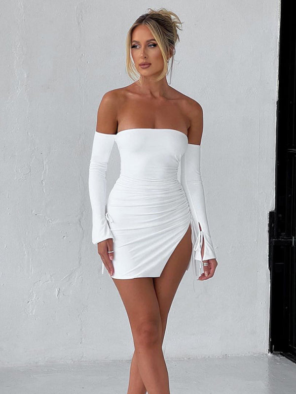 Josie New Fashionable And Sexy Off-Shoulder Chest-Wrapped Hip-Wrapped Skirt With Slits