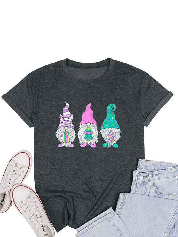 Emily Women's Easter T-Shirt Funny MAMA Bunny Print Graphic T-Shirt