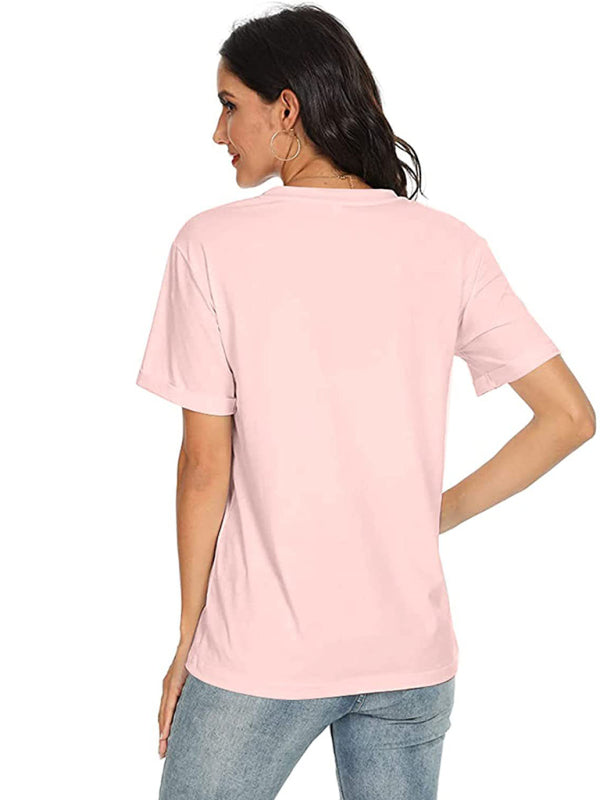 Emily Women's Easter T-Shirt Funny MAMA Bunny Print Graphic T-Shirt
