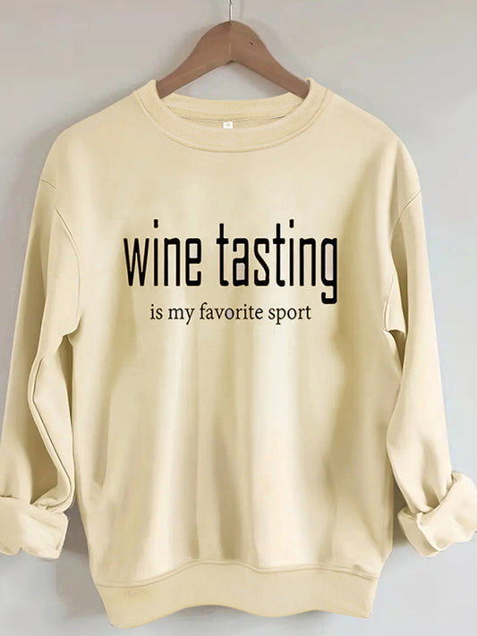 Lyndsey Letter Print Casual Round Neck Sweatshirt