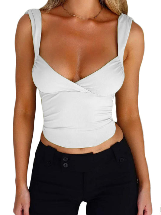 Gwenda Spring And Summer Women's Suspender Cross Large V-Neck Backless Lace-Up Fashionable Top