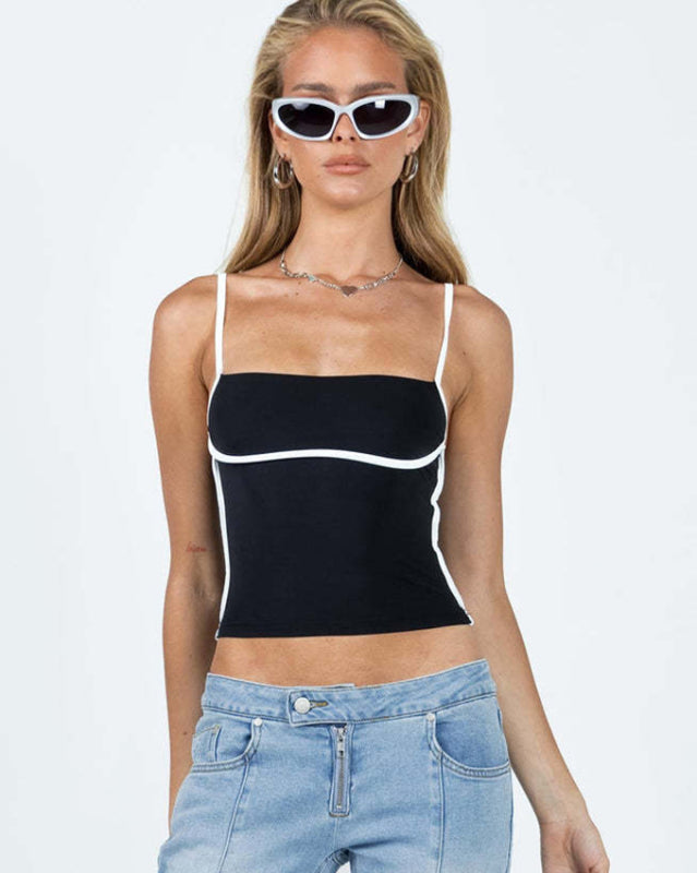 Adira New Sexy Slim Fit Waist Exposed Contrast Color Camisole