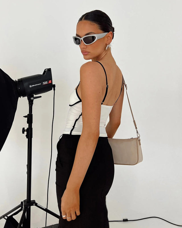 Adira New Sexy Slim Fit Waist Exposed Contrast Color Camisole