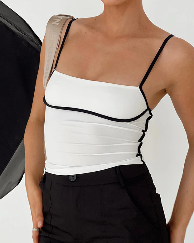 Adira New Sexy Slim Fit Waist Exposed Contrast Color Camisole