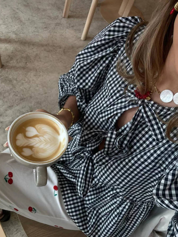 Esme New Fashion Striped Personalized Mid-Long Sleeve Shirt