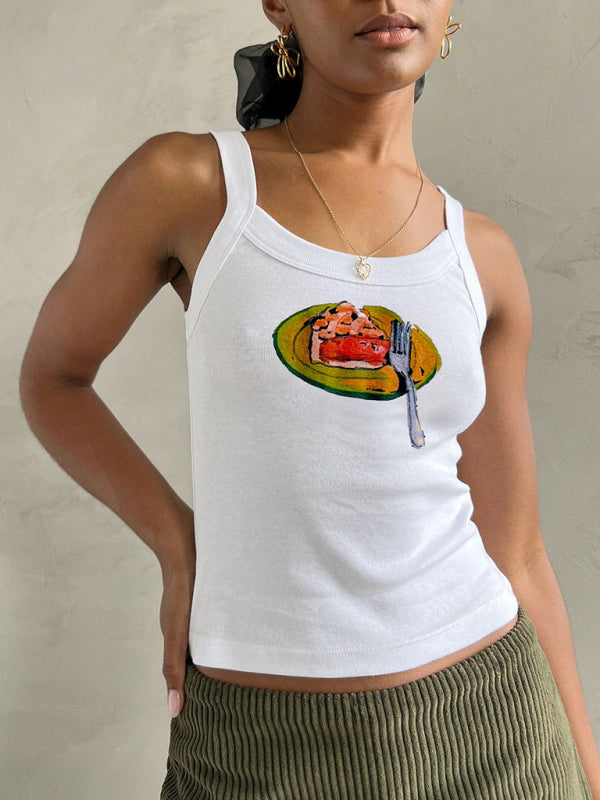Birdie Women's Simple Printed Hot Girl Camisole Vest