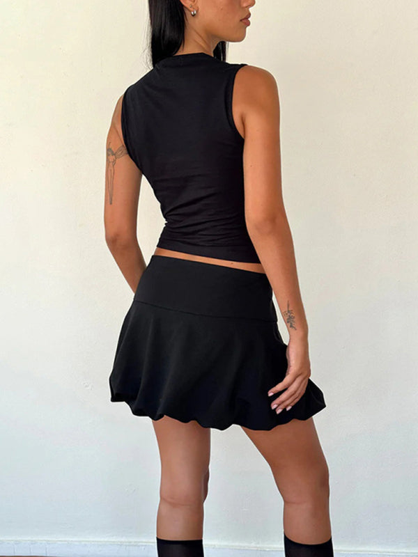 Azalea New Style Simple Casual Versatile Vest With Bow Decorative Top