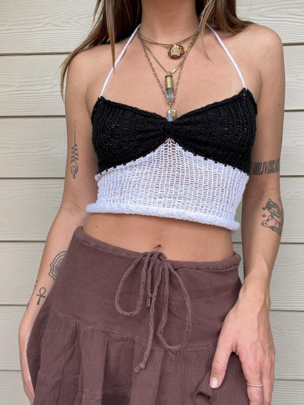 Avalon New Woolen Wool Vest Suspender Patchwork Beach Vest